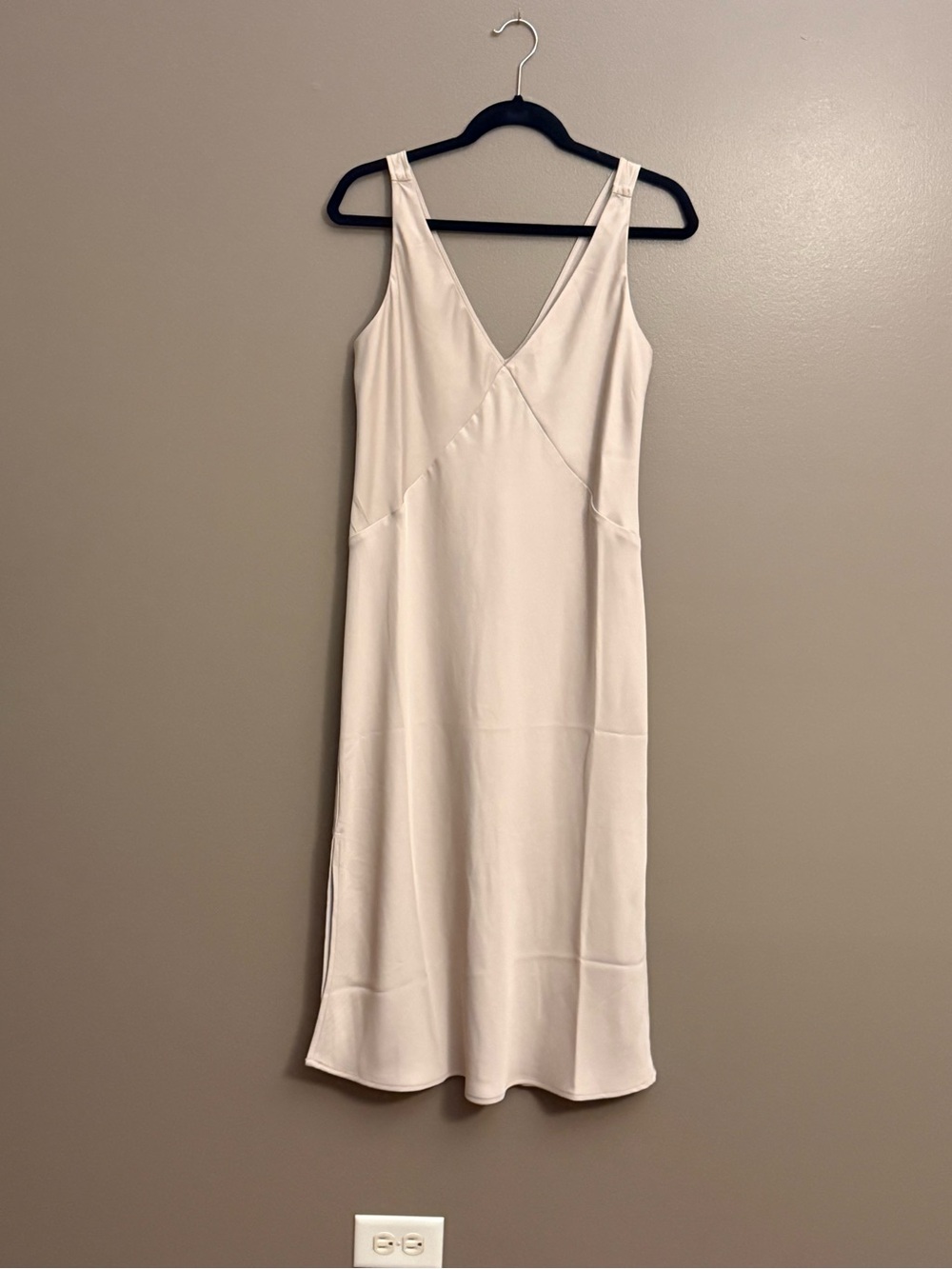 NWT A New Day Cream V-Neck Slip Dress - Size M